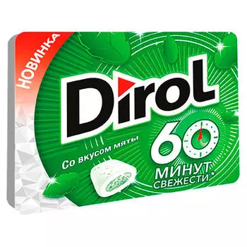 Резинка жевательная Dirol 16г со вкусом мяты подушечки