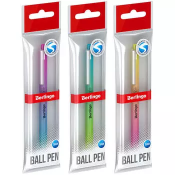 Ручка шариковая берлинго радианс 0.7 мм синяя корпус ассорти автоматическая 305582