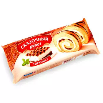 Рулет сказочный 200г тирамису (крем брюле) раменск