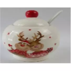 Сахарница с ложкой доломит сказочные олени n2521006