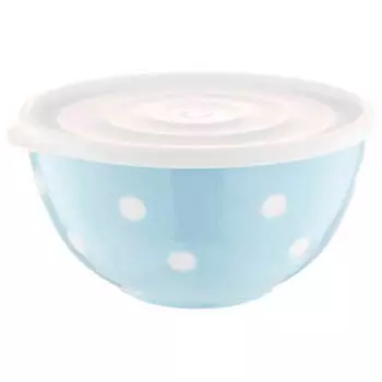 Салатник 2л Berossi двухцветный Маруся с крышкой светло-голубой ик 21608000