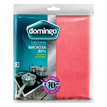 Салфетка доминго 3шт 34*38 вискоза флис
