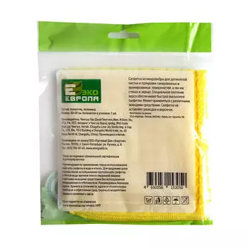 Салфетка ЭКО Европа из микрофибры быстросохнущая 30х30см 1шт