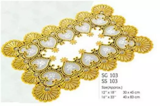 Салфетка лейс размер 30 х45 см золотой