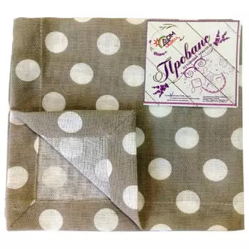 Салфетка с отстрочкой 40*40 ДомВелл рогожка горох серый 254868