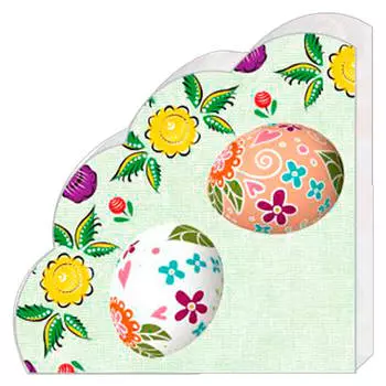 Салфетки Арт Букет 12шт 32см 3 слоя декоративные яйца пасхальные круглые