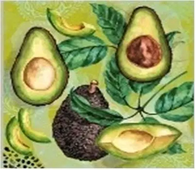 Салфетки арт букет 20 шт 33*33 см 3 слоя авокадо