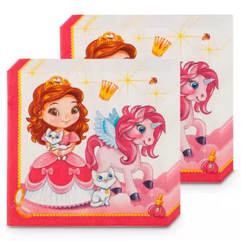 Салфетки арт букет 20 шт 33*33 см 3 слоя милая принцесса