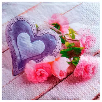 Салфетки букет де люкс 20шт 33*33см 2 слоя сердца