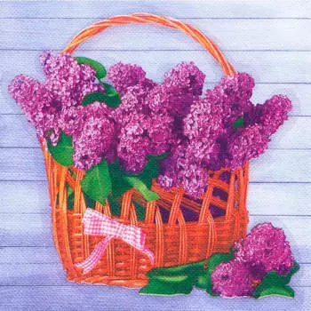 Салфетки букет де Люкс 20шт 33*33см 2 слоя сирень, лаванда и гортензии