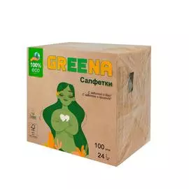 Салфетки гриина 100шт 24*24см 1 слой крафт эко