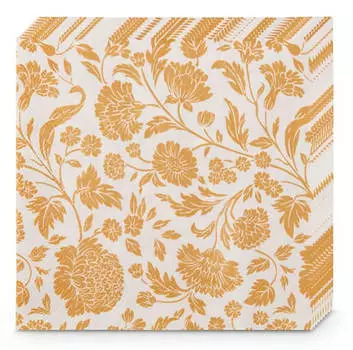 Салфетки хоум коллекшен 20 шт 33*33 см 3 слоя анжелика золото на белом