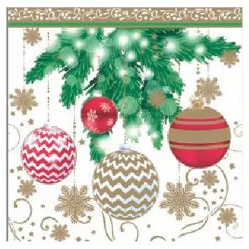 Салфетки хоум коллекшен 20шт 33*33см 3 слоя елочные украшения 2