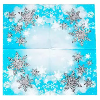 Салфетки пати бум снежинки 33 см*33 см 12 шт