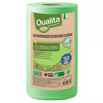 Салфетки Qualita 30шт Eco Strong рулон