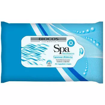 Салфетки влажные BioCos 15шт антибактериальные