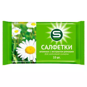 Салфетки влажные Smart 10 шт для интимной гигиены