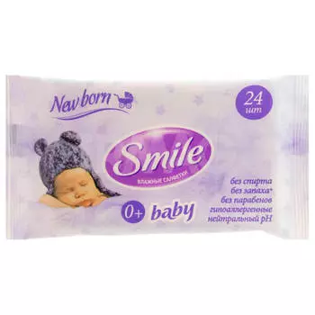 Салфетки влажные Smile Baby 24шт фитолиния