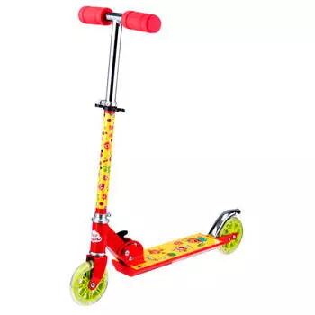 Самокат 2-х колесный Три кота складной желто-красный 299122