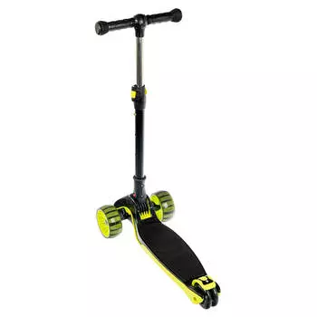 Самокат бондибон бонзер складной широкие светящиеся колеса pu пер.120*50+задн.80*24 зелены bs0031-12