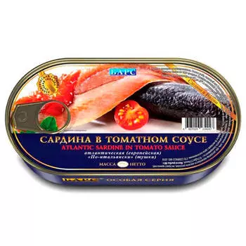 Сардина Барс 175г по-итальянски в т/с ханса ж/б ключ