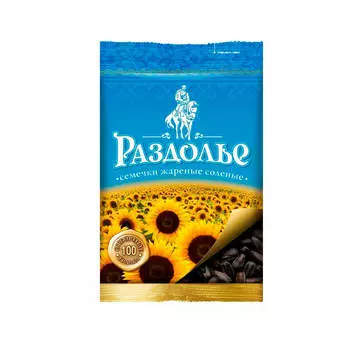 Семечки подсолнечника Раздолье 250г жареные соленые дой-пак