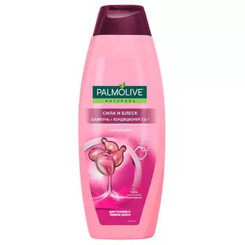 Шампунь+кондиционер Palmolive 380мл 2в1 сила и блеск для тусклых и ломких волос
