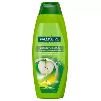 Шампунь+кондиционер Palmolive 380мл 2в1 свежесть и объём для жирных и нормальных волос
