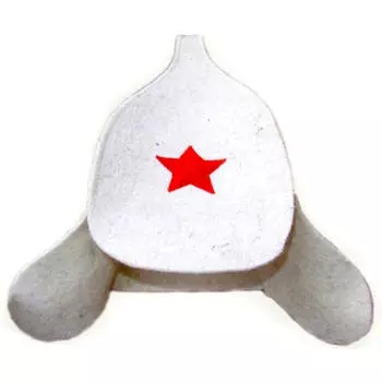 Шапка для бани буденовка белая бвс011