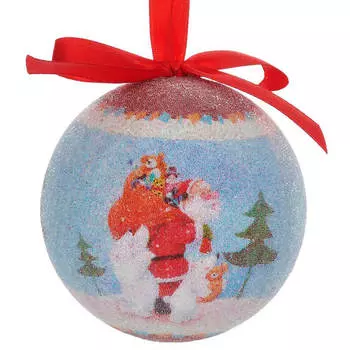 Шар 7,5см дед мороз пластик