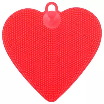 Щетка силиконовая 11*11см для мытья посуды, овощей и фруктов нежное сердце vl58-17