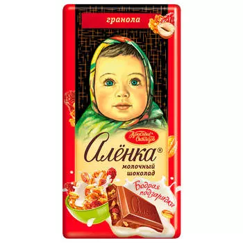 Шоколад аленка 90 г бодрая подзарядка с гранолой красный октябрь
