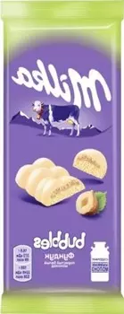 Шоколад милка 79 г белый пористый с фундуком крафт