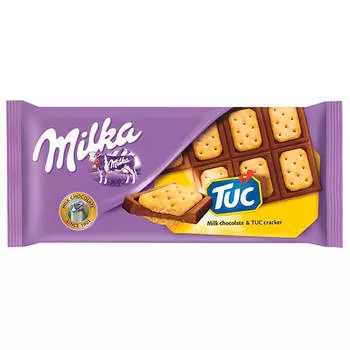 Шоколад Milka 87г молочный с солёным крекером
