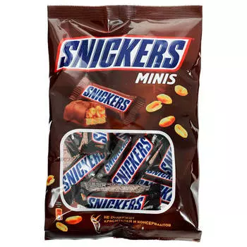 Шоколадные батончики Snickers minis 180г 10шт*18г Mars