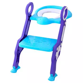 Сиденье д/унитаза фроебель с лесенкой с ручками голубой 16018b