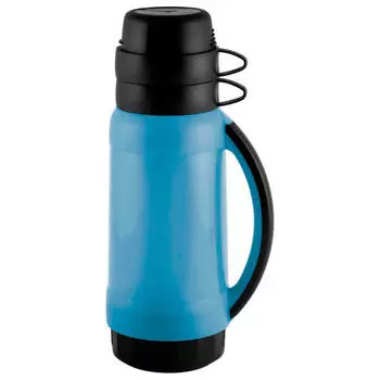 Термос 1800л Mallony пратико пластик стеклянная колба 2 чашки 5536