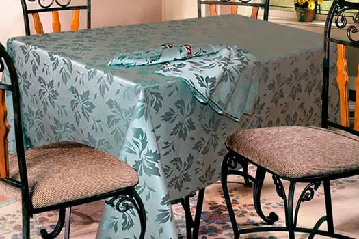 Скатерть 220*150см лотос бирюза водоотталкивающая гр-220