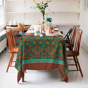 Скатерть рогожка 145*145см сокровища персии 526295