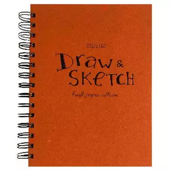 Скейчбук Kroyter 40л а5 160*205 спираль тиснение фольгой 07880