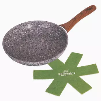Сковорода 20 см бохманн индукционное дно + нейлоновая подставка протектер 20 см bh 1015-20 grn