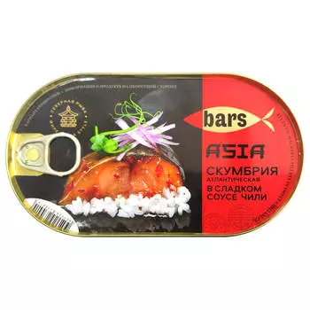 Скумбрия Барс 175г чили в сладком соусе ханса ж/б ключ