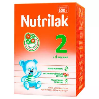 Смесь молочная Nutrilak-2 с 6 месяцев 600г