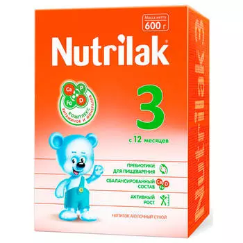 Смесь молочная Nutrilak-3 с 12 месяцев 600г
