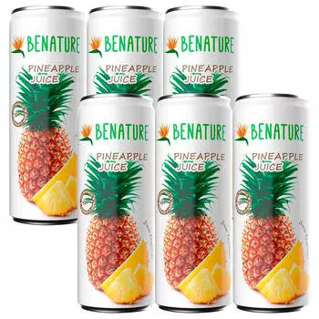 Сок BeNature 0,25л ананасовый ж/б пряМой отжим