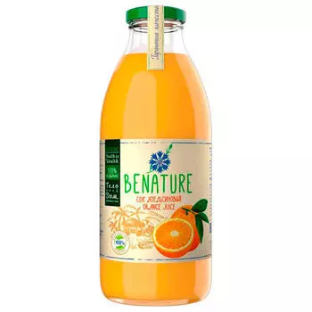 Сок BeNature 0,75л апельсиновый ст/б