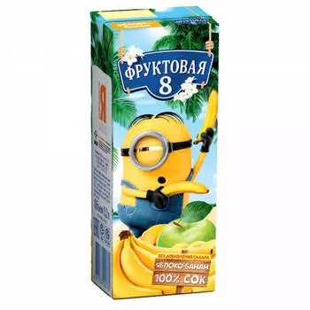 Сок фруктовая 8 миньоны 200мл яблоко-банан без сахара с 6 месяцев