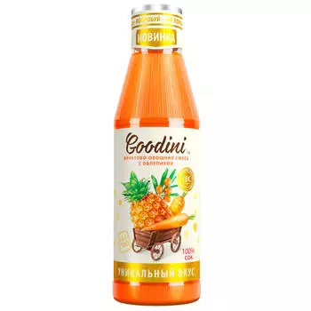 Сок гудини 0,75л смесь фруктов и овощей с облепихой ст/б