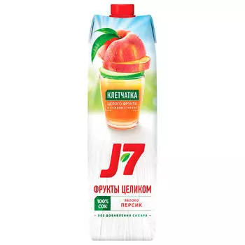 Сок J7 фрукты целиком 0,97л яблоко персик тетра-пак