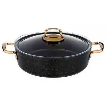 Сотейник 3,4л Agness Premium черное золото антипригарное покрытие индукционное дно 936-216